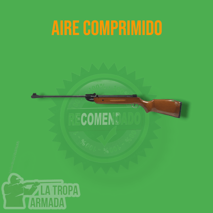 Rifle de Aire Comprimido Sistema Resorte  Calibre .177/.22 Mira 4x20 + 250 Diábolos  Fibra Óptica TRUGLO