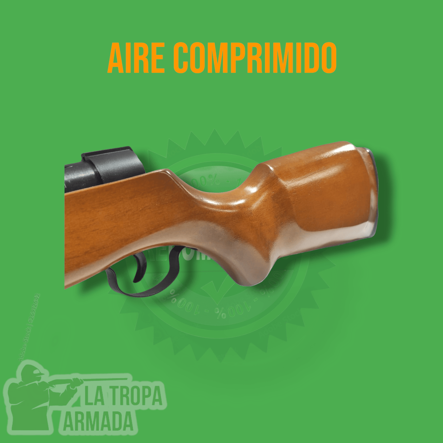 Rifle de Aire Comprimido Sistema Resorte  Calibre .177/.22 Mira 4x20 + 250 Diábolos  Fibra Óptica TRUGLO