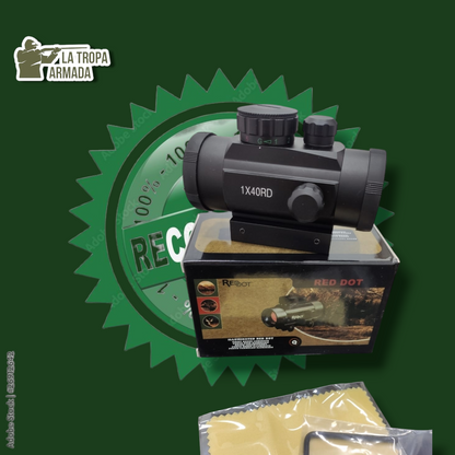 Mira Telescópica Red Dot 1X40 – Con Punto Rojo/Verde para Tiro Deportivo y Airsoft